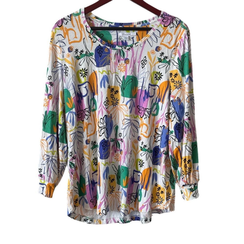 CHICO’S Tee Top Sz L